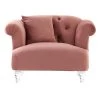 Elegance Acrylic Legs Contemporary Chair with Blush Velvet by Armen Living