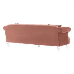 Elegance 88.6 in. Blush Velvet 4-Seater Chesterfield Sofa with Round Arms by Armen Living -Armen Living Online Shop blush armen living sofas couches lceg3blush 4f 1000