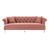 Elegance 88.6 in. Blush Velvet 4-Seater Chesterfield Sofa with Round Arms by Armen Living -Armen Living Online Shop blush armen living sofas couches lceg3blush 64 1000