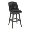 Journey 26" Counter Height Wood Swivel Bar Stool in American Grey Finish with Onyx Faux Leather by Armen Living 2 Journey 26" Counter Height Wood Swivel Bar Stool in American Grey Finish with Onyx Faux Leather by Armen Living -Armen Living Online Shop brown american gray armen living bar stools lcjrbagron26 64 1000