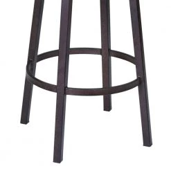 Fargo 26 in. Bar Stool in Auburn Bay with Brown Faux Leather by Armen Living -Armen Living Online Shop brown armen living bar stools lcfa26babr 4f 1000