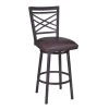 Fargo 26 in. Bar Stool in Auburn Bay with Brown Faux Leather by Armen Living -Armen Living Online Shop brown armen living bar stools lcfa26babr 64 1000