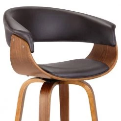 Julyssa 30 in. Brown Faux Leather with Walnut Wood Mid-Century Swivel Bar Height Bar Stool by Armen Living -Armen Living Online Shop brown armen living bar stools lcjsbawabr30 1f 1000