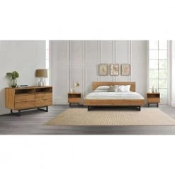 Aldo 4-Piece Brown Oak King Bedroom Set by Armen Living -Armen Living Online Shop brown armen living bedroom sets setaobdbrkg4b 31 1000