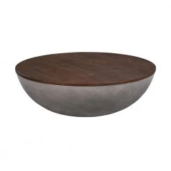Melody 48 in. Brown Round Oak Wood Coffee Table by Armen Living
