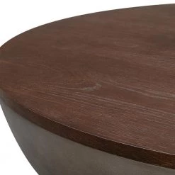 Melody 48 in. Brown Round Oak Wood Coffee Table by Armen Living -Armen Living Online Shop brown armen living coffee tables lcmfcoccbr c3 1000
