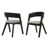 Jackie Black Ash and Brown Mid-Century Modern Accent Fabric Dining Chairs (Set of 2) by Armen Living -Armen Living Online Shop brown armen living dining chairs lcjasibrbl 64 1000