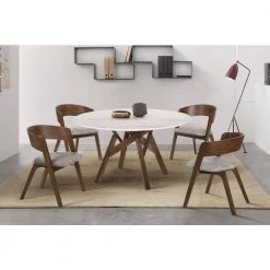 Jackie Walnut and Brown Mid-Century Modern Accent Fabric Dining Chairs (Set of 2) by Armen Living 17 Jackie Walnut and Brown Mid-Century Modern Accent Fabric Dining Chairs (Set of 2) by Armen Living -Armen Living Online Shop brown armen living dining chairs lcjasibrwa 31 1000