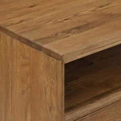 Aldo 4-Drawer in Brown Oak Wood Dresser with Black Metal Legs (33 in. H x 59 in. W x 20 in. D) by Armen Living -Armen Living Online Shop brown armen living dressers lcaodrroak 76 1000