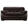 Zanna 68.2 in. Brown Leather 2-Seater Loveseat with Wood Legs by Armen Living