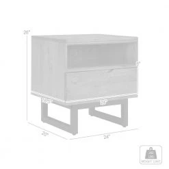 Aldo 1-Drawer Brown Oak Nightstand (26 in. H x 24 in. W x 20 in. D) by Armen Living -Armen Living Online Shop brown armen living nightstands lcaolaroak d4 1000