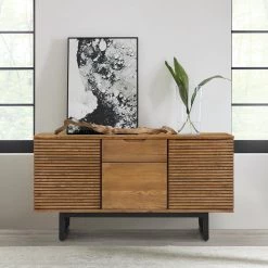 Aldo 30 in. H x 57 in. W x 18 in. D Brown Oak Wood Sideboard Buffet Cabinet by Armen Living -Armen Living Online Shop brown armen living sideboards buffet tables lcaoburoak 31 1000