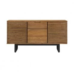 Aldo 30 in. H x 57 in. W x 18 in. D Brown Oak Wood Sideboard Buffet Cabinet by Armen Living