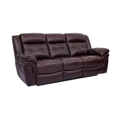 Marcel 91 in. W Arm with Pillow-Top Leather Contemporary Curved Sofa in Brown by Armen Living -Armen Living Online Shop brown armen living sofas couches lcmc3br c3 1000