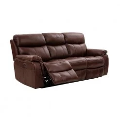 Montague 86 in. W Arm with Pillow-Top Leather Contemporary Curved Sofa in Brown by Armen Living -Armen Living Online Shop brown armen living sofas couches lcmn3br 4f 1000