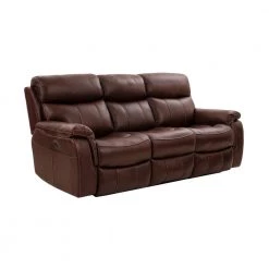 Montague 86 in. W Arm with Pillow-Top Leather Contemporary Curved Sofa in Brown by Armen Living -Armen Living Online Shop brown armen living sofas couches lcmn3br c3 1000