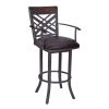 Tahiti 26 in. Arm Bar Stool in Auburn Bay with Brown Pu upholstery by Armen Living 1 Tahiti 26 in. Arm Bar Stool in Auburn Bay with Brown Pu upholstery by Armen Living -Armen Living Online Shop brown auburn bay armen living bar stools lcta26arbabr 64 1000