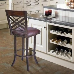 Tahiti 26 in. Bar Stool in Auburn Bay with Brown Pu upholstery by Armen Living 15 Tahiti 26 in. Bar Stool in Auburn Bay with Brown Pu upholstery by Armen Living -Armen Living Online Shop brown auburn bay armen living bar stools lcta26babr 31 1000