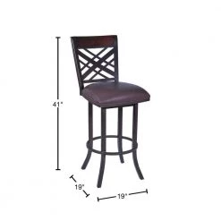Tahiti 26 in. Bar Stool in Auburn Bay with Brown Pu upholstery by Armen Living 11 Tahiti 26 in. Bar Stool in Auburn Bay with Brown Pu upholstery by Armen Living -Armen Living Online Shop brown auburn bay armen living bar stools lcta26babr 40 1000