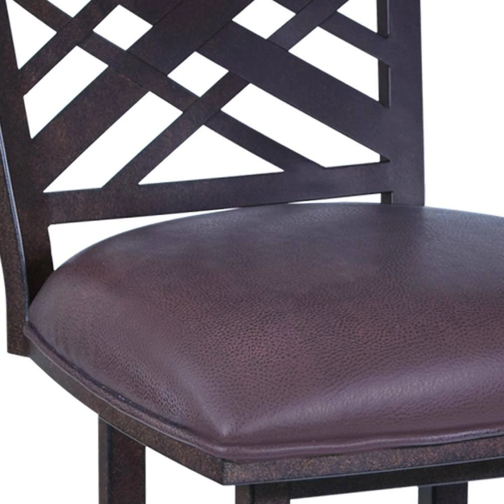 Tahiti 26 in. Bar Stool in Auburn Bay with Brown Pu upholstery by Armen Living 7 Tahiti 26 in. Bar Stool in Auburn Bay with Brown Pu upholstery by Armen Living - Image 5