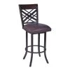 Tahiti 26 in. Bar Stool in Auburn Bay with Brown Pu upholstery by Armen Living -Armen Living Online Shop brown auburn bay armen living bar stools lcta26babr 64 1000