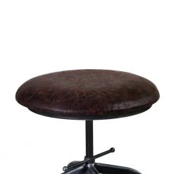 Elena 24-32 in. Brown Fabric and Industrial Gray Finish Adjustable Bar Stool by Armen Living -Armen Living Online Shop brown black armen living bar stools lcelstsbr 4f 1000