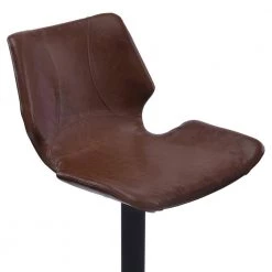 Zuma 21-31 in. Brown Faux Leather and Black Metal Finish Adjustable Swivel Bar Stool by Armen Living -Armen Living Online Shop brown black armen living bar stools lczubavcbl 1f 1000