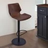 Zuma 21-31 in. Brown Faux Leather and Black Metal Finish Adjustable Swivel Bar Stool by Armen Living 2 Zuma 21-31 in. Brown Faux Leather and Black Metal Finish Adjustable Swivel Bar Stool by Armen Living -Armen Living Online Shop brown black armen living bar stools lczubavcbl 64 1000