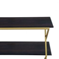 Westlake Dark Brown 3-Tier Console Table with Brushed Gold Legs by Armen Living -Armen Living Online Shop brown gold armen living console tables lcwlcnbrgld 1f 1000