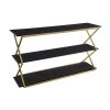 Westlake Dark Brown 3-Tier Console Table with Brushed Gold Legs by Armen Living -Armen Living Online Shop brown gold armen living console tables lcwlcnbrgld 64 1000