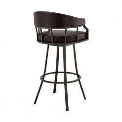 Palmdale 40 in. Brown Low Back Java Brown Metal 30 in. Swivel Bar Stool with Faux Leather Seat by Armen Living 20 Palmdale 40 in. Brown Low Back Java Brown Metal 30 in. Swivel Bar Stool with Faux Leather Seat by Armen Living -Armen Living Online Shop brown java brown armen living bar stools 795044878141 1f 1000