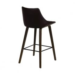 Dani 26" Brown Faux Leather Bar Stool in Walnut Glazed Finish by Armen Living -Armen Living Online Shop brown walnut armen living bar stools lcdibawgbr26 1f 1000