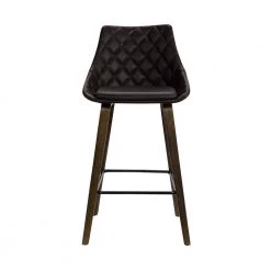 Dani 26" Brown Faux Leather Bar Stool in Walnut Glazed Finish by Armen Living -Armen Living Online Shop brown walnut armen living bar stools lcdibawgbr26 c3 1000