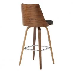 Nolte 26 in Counter Height Swivel Stool w/ High Back Brown Faux Leather and Walnut Wood Finish by Armen Living 15 Nolte 26 in Counter Height Swivel Stool w/ High Back Brown Faux Leather and Walnut Wood Finish by Armen Living -Armen Living Online Shop brown walnut armen living bar stools lcnlbawabr26 1f 1000