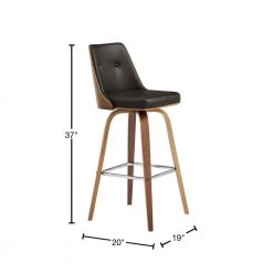 Nolte 26 in Counter Height Swivel Stool w/ High Back Brown Faux Leather and Walnut Wood Finish by Armen Living 13 Nolte 26 in Counter Height Swivel Stool w/ High Back Brown Faux Leather and Walnut Wood Finish by Armen Living -Armen Living Online Shop brown walnut armen living bar stools lcnlbawabr26 40 1000