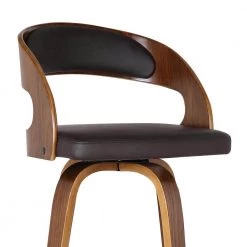 Shelly 30 in. Bar Stool in Walnut Wood with Brown PU by Armen Living -Armen Living Online Shop brown walnut armen living bar stools lcshbabrwa30 44 1000