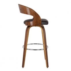 Shelly 30 in. Bar Stool in Walnut Wood with Brown PU by Armen Living -Armen Living Online Shop brown walnut armen living bar stools lcshbabrwa30 4f 1000
