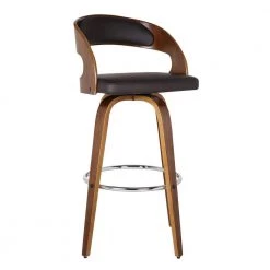Shelly 30 in. Bar Stool in Walnut Wood with Brown PU by Armen Living -Armen Living Online Shop brown walnut armen living bar stools lcshbabrwa30 77 1000