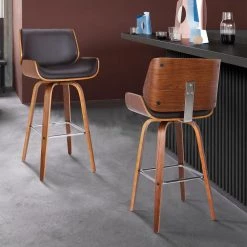 Tyler 26 in. Brown Swivel Bar Stool by Armen Living -Armen Living Online Shop brown walnut armen living bar stools lctybabrwa26 31 1000