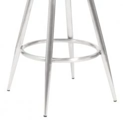 Amador 30 in. Brushed Stainless Steel and Vintage Grey Faux Leather Bar Height Bar Stool by Armen Living -Armen Living Online Shop brushed stainless steel armen living bar stools 721535747054 44 1000