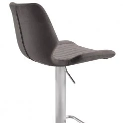 Anika 42 in. Gray Brushed Stainless Steel Metal Bar Stool with Velvet Seat by Armen Living -Armen Living Online Shop brushed stainless steel armen living bar stools lcakswbagr 44 1000