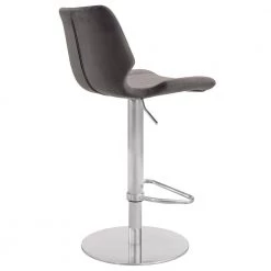 Anika 42 in. Gray Brushed Stainless Steel Metal Bar Stool with Velvet Seat by Armen Living -Armen Living Online Shop brushed stainless steel armen living bar stools lcakswbagr 4f 1000