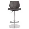 Anika 42 in. Gray Brushed Stainless Steel Metal Bar Stool with Velvet Seat by Armen Living