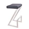 Atlantis 26 in. Backless Bar Stool in Brushed Stainless Steel with Black Pu upholstery by Armen Living -Armen Living Online Shop brushed stainless steel armen living bar stools lcat26bablk 64 1000