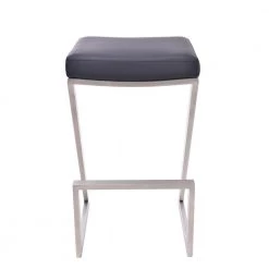 Atlantis 26 in. Backless Bar Stool in Brushed Stainless Steel with Black Pu upholstery by Armen Living -Armen Living Online Shop brushed stainless steel armen living bar stools lcat26bablk c3 1000