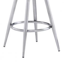 Ruby Contemporary 26 in. Counter Height Bar Stool in Brushed Stainless Steel and Black Faux Leather by Armen Living -Armen Living Online Shop brushed stainless steel armen living bar stools lcrubabsbl26 76 1000