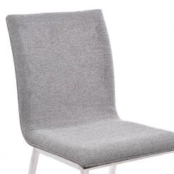 Pharrel Dining Chair in Brushed Stainless Steel with Grey Fabric and Walnut Back (Set of 2) by Armen Living 9 Pharrel Dining Chair in Brushed Stainless Steel with Grey Fabric and Walnut Back (Set of 2) by Armen Living -Armen Living Online Shop brushed stainless steel armen living dining chairs 721535687213 4f 1000