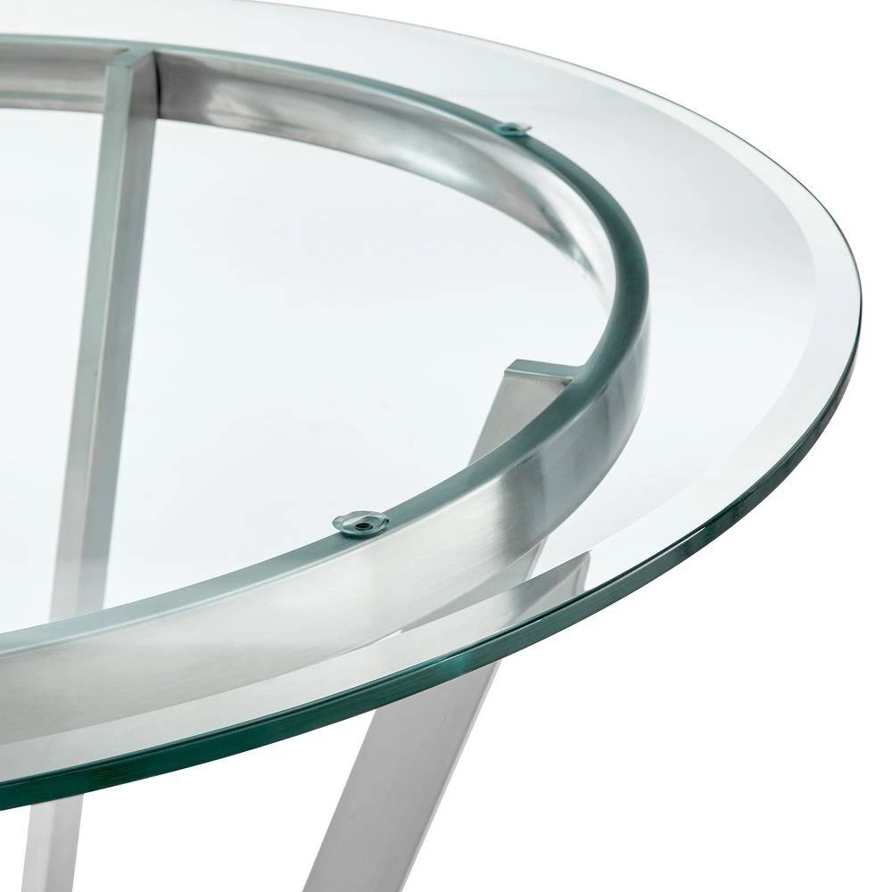 Naomi and Valerie 5-Piece Glass Top Gray Counter Height Table Set by Armen Living 9 Naomi and Valerie 5-Piece Glass Top Gray Counter Height Table Set by Armen Living - Image 7