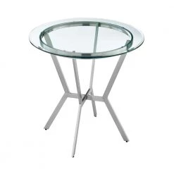 Naomi and Valerie 5-Piece Glass Top Gray Counter Height Table Set by Armen Living 15 Naomi and Valerie 5-Piece Glass Top Gray Counter Height Table Set by Armen Living -Armen Living Online Shop brushed stainless steel armen living dining room sets setnmvlgrbs5 4f 1000