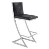 Marc 43 in. Vintage Black Stainless Steel Bar Stool with Faux Leather Seat by Armen Living 1 Marc 43 in. Vintage Black Stainless Steel Bar Stool with Faux Leather Seat by Armen Living -Armen Living Online Shop brushed stainless steel finishing armen living bar stools lcmrbabsvb30 64 1000